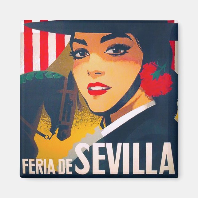 1969 Feria de Sevilla Spain vintage travel  Magnet (Front)
