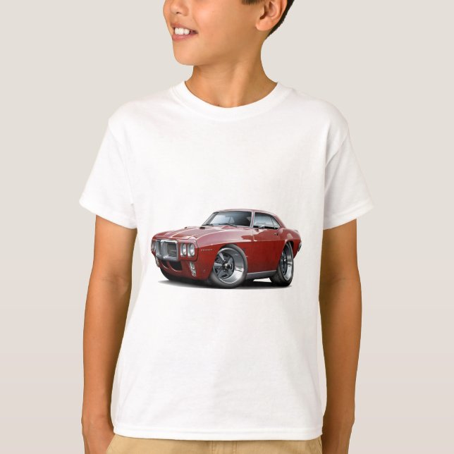 1969 Firebird Maroon Car T-Shirt (Front)