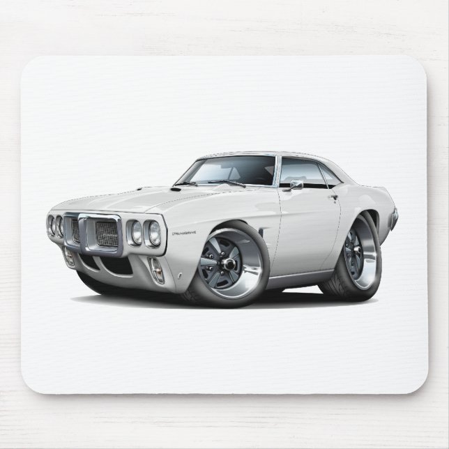 1969 Firebird White Car Mouse Pad (Front)