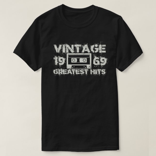 1969 Greatest Hits Vintage White T-Shirt (Design Front)