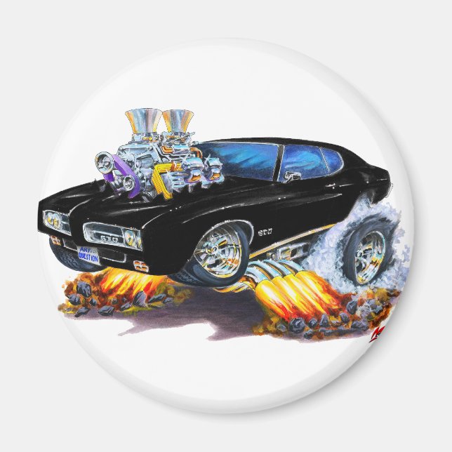 1969 GTO Black Car Magnet (Front)