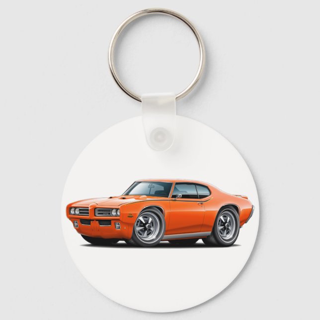 1969 GTO Judge Orange Car Keychain (Front)