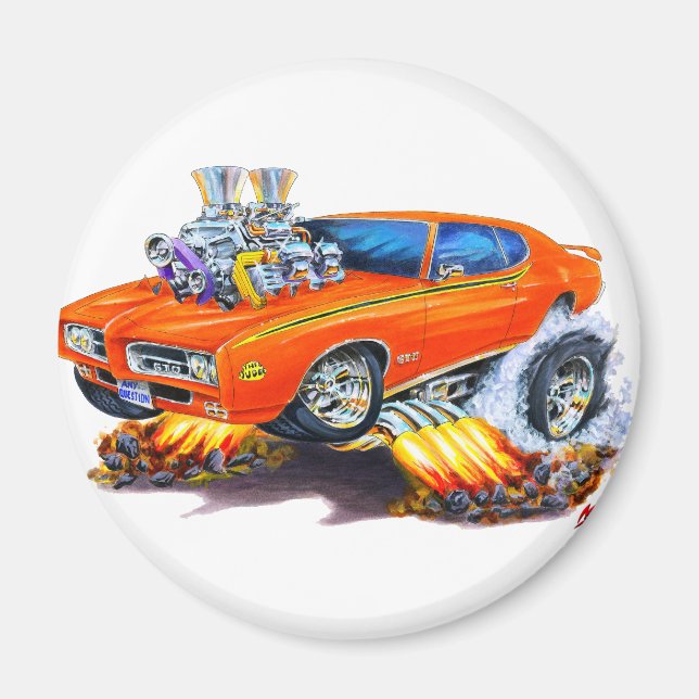 1969 GTO Judge Orange Car Magnet (Front)