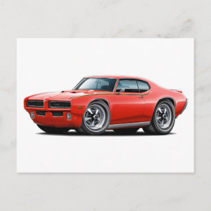 1969 GTO Judge Red Hidden Headlight Car Postcard