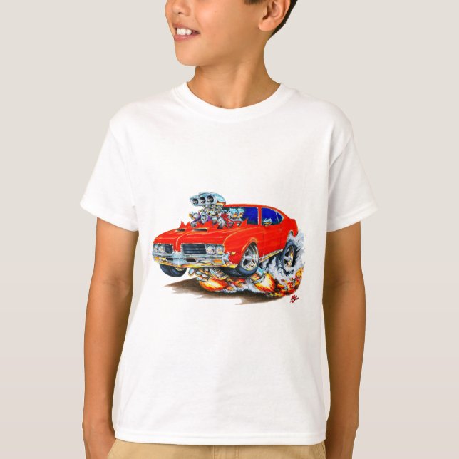 1969 Olds Cutlass Red Car T-Shirt (Front)