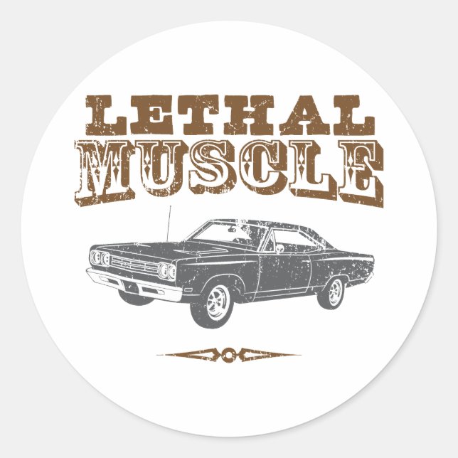1969 Plymouth Road Runner Classic Round Sticker (Front)