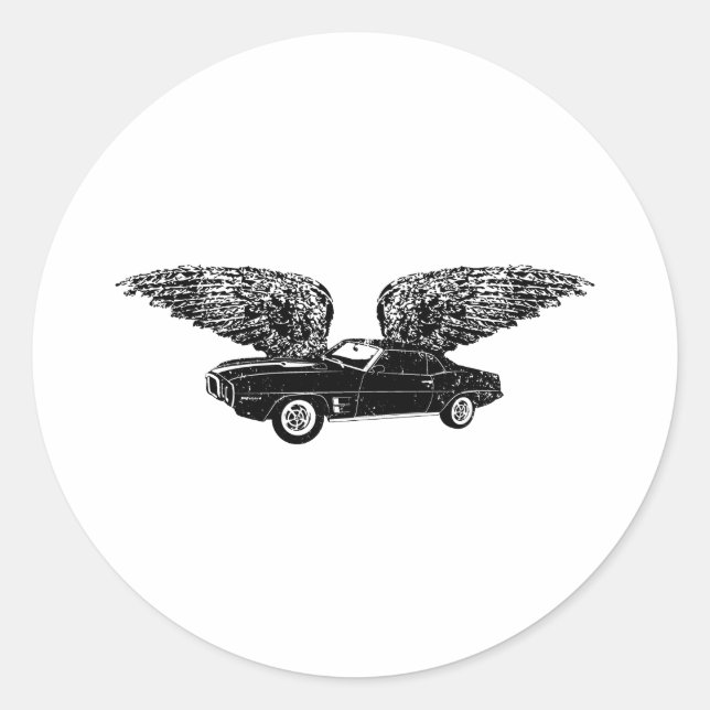 1969 Pontiac Firebird Classic Round Sticker (Front)