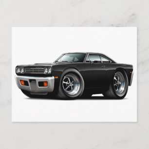 1969 Roadrunner Black Car Postcard