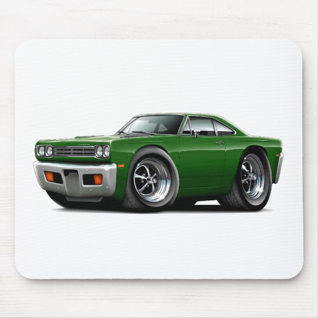 1969 Roadrunner Green Car Mouse Pad (Front)