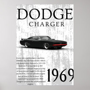 1969 vintage car  poster