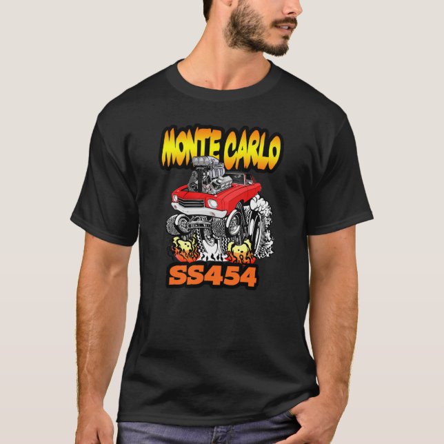 1970 1971 Monte Carlo SS 454 Cartoon Hot Rod T-Shirt (Front)