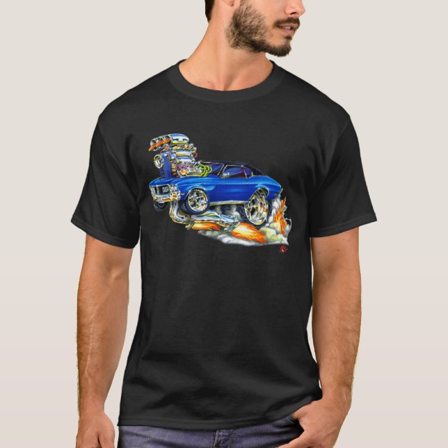 1970-72 Buick GS Blue Car T-Shirt (Front)