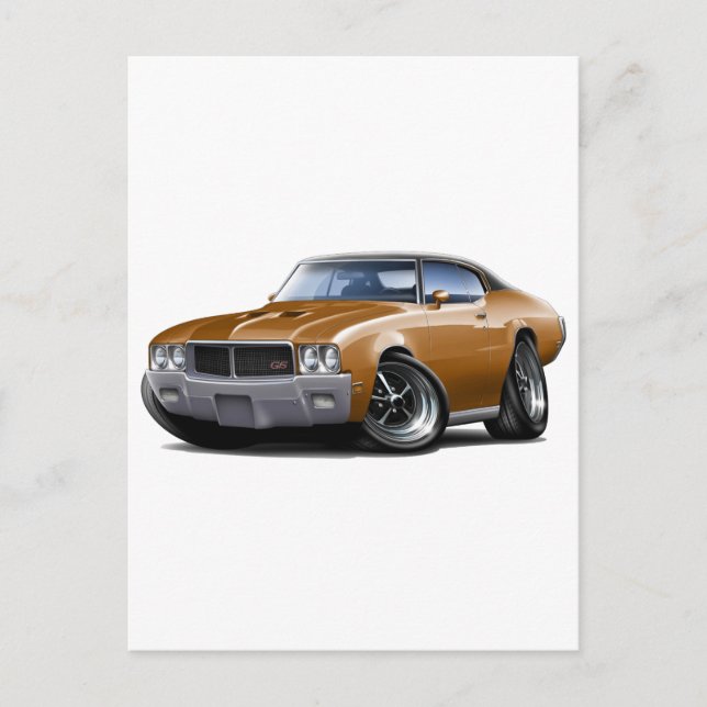 1970-72 Buick GS Brown Black Top Car Postcard (Front)