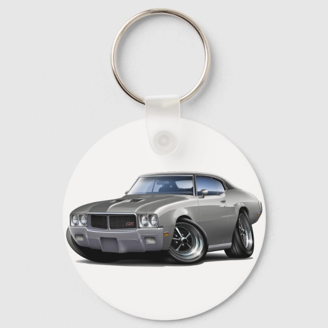1970-72 Buick GS Grey Black Top Car Keychain (Front)