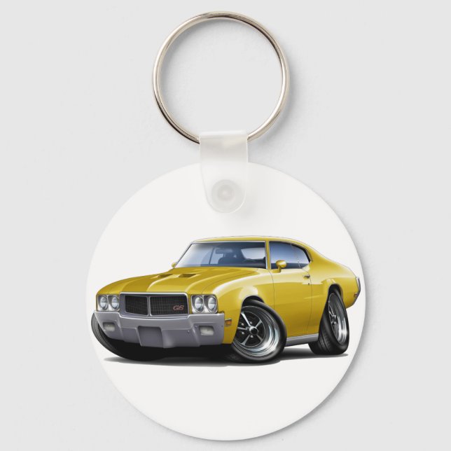 1970-72 Buick GS Yellow Car Keychain (Front)