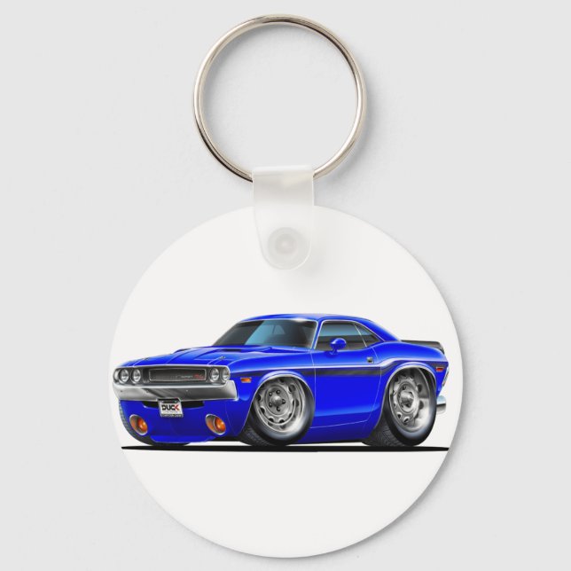 1970-72 Challenger Blue Car Keychain (Front)
