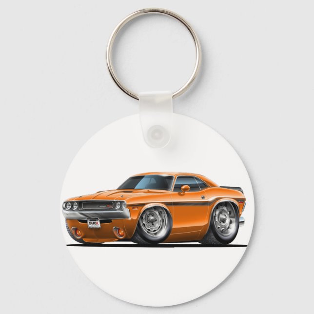 1970-72 Challenger Orange Car Keychain (Front)