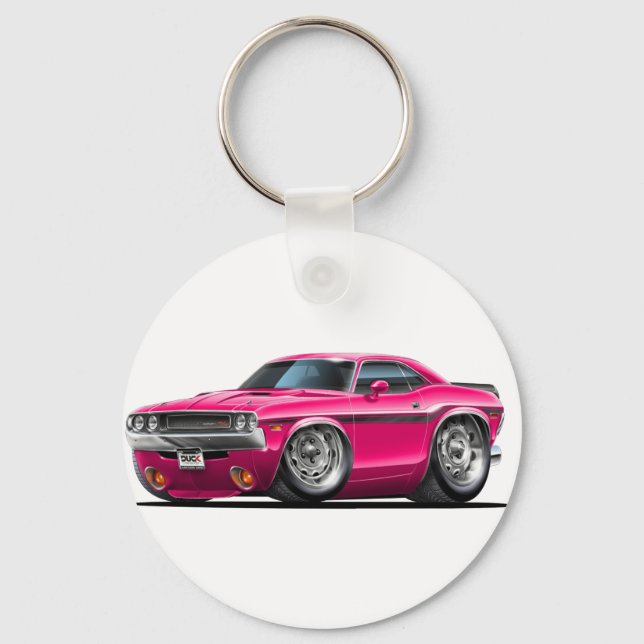 1970-72 Challenger Pink Car Keychain (Front)