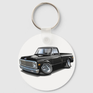 1970-72 Chevy C10 Black Truck Keychain