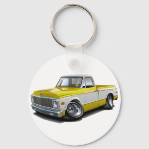1970-72 Chevy C10 Yellow-White Truck Keychain