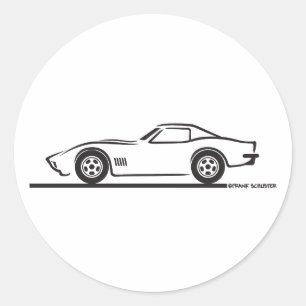 1970-72 Corvette Classic Round Sticker