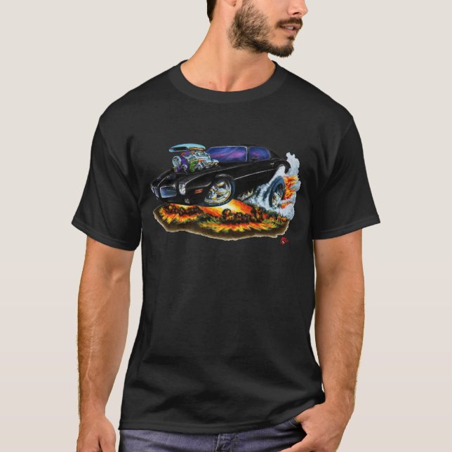 1970-72 Firebird Black Car T-Shirt (Front)