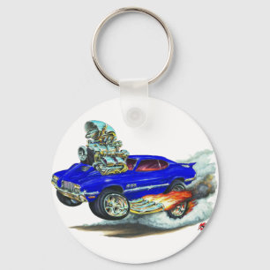 1970-72 Olds Cutlass 442 Blue Car Keychain