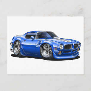 1970/72 Trans Am Blue Car Postcard