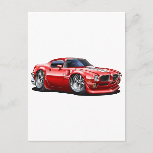1970/72 Trans Am Red Car Postcard (Front)