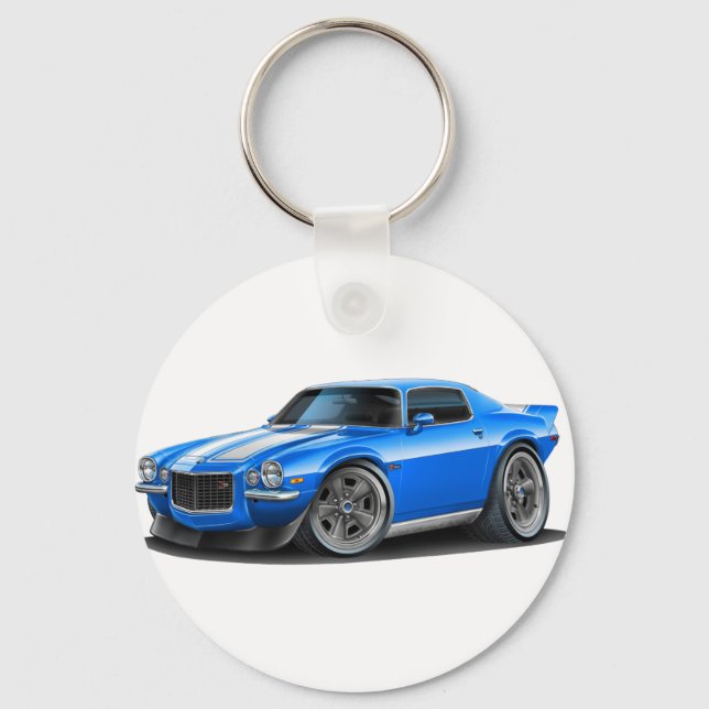1970-73 Camaro Blu/Wht Car Keychain (Front)
