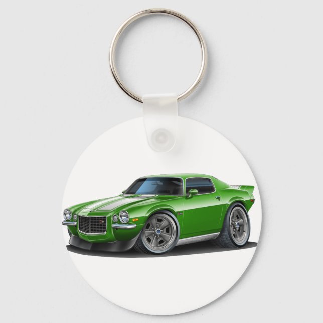 1970-73 Camaro Grn/Wht Car Keychain (Front)
