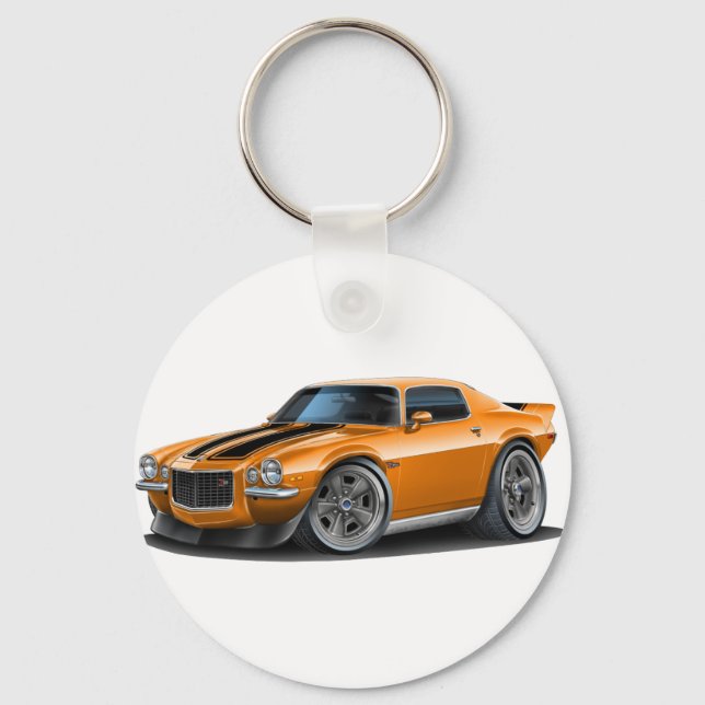 1970-73 Camaro Orn/Blk Car Keychain (Front)