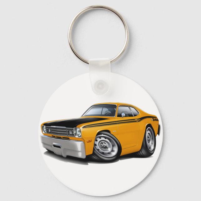 1970-74 Duster 340 Orange Car Keychain (Front)