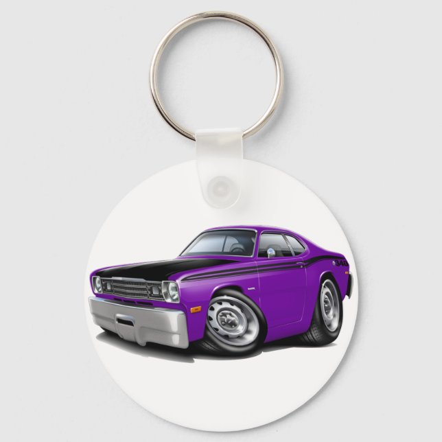 1970-74 Duster 340 Purple Car Keychain (Front)