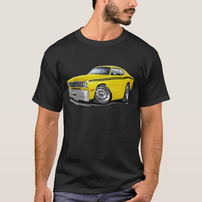 1970-74 Duster Yellow-Black Car T-Shirt (Front)