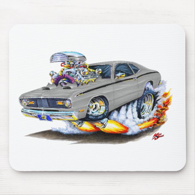 1970-74 Plymouth Duster Grey Car Mouse Pad (Front)