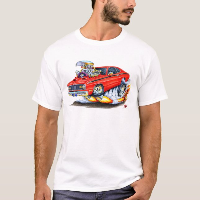 1970-74 Plymouth Duster Red Car T-Shirt (Front)