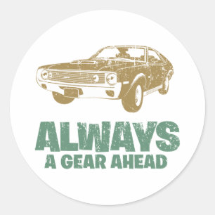 1970 AMC AMX 390 CLASSIC ROUND STICKER