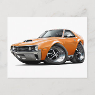 1970 AMX Orange Car Postcard