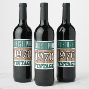 1970 Année de naissance Étiquette de vin