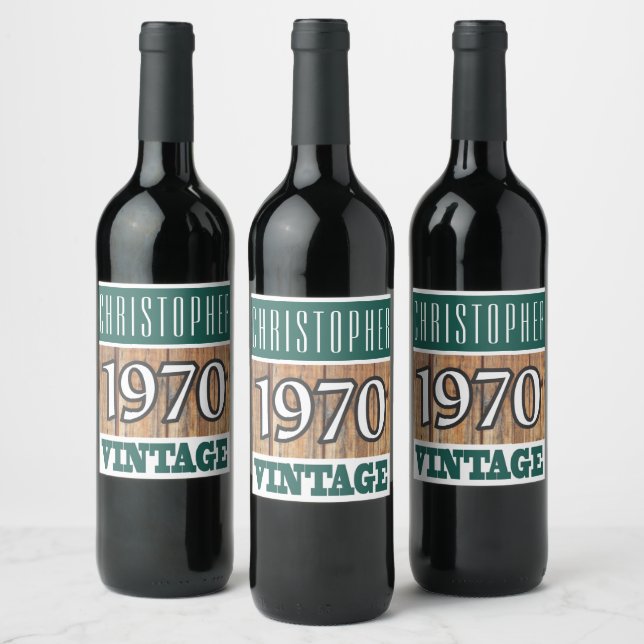 1970 Année de naissance Étiquette de vin (Bouteilles)