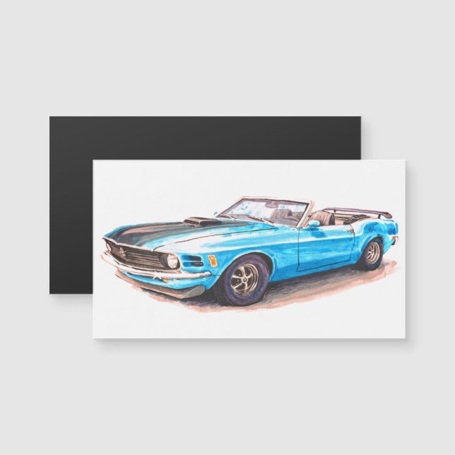 1970 Blue Mustang Magnet (Front/Back)