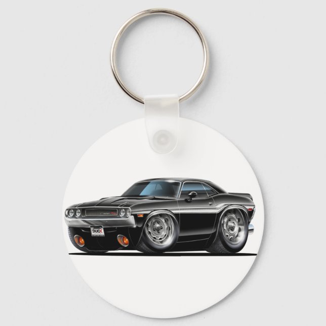 1970 Challenger Black Car Keychain (Front)
