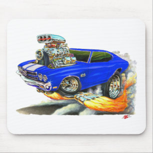 1970 Chevelle Blue-White Car Mouse Pad
