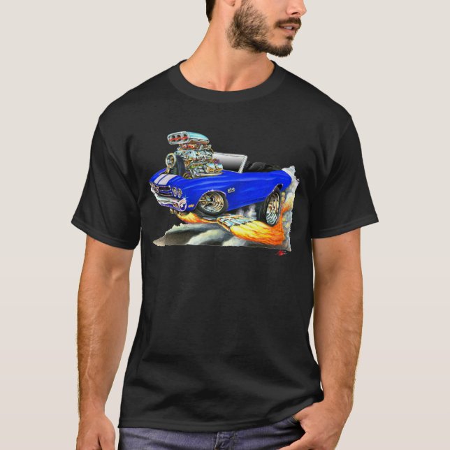 1970 Chevelle Blue-White Convertible T-Shirt (Front)