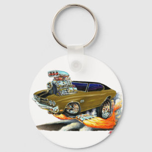 1970 Chevelle Brown Car Keychain