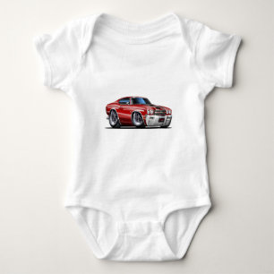 1970 Chevelle Maroon-Black Car Baby Bodysuit