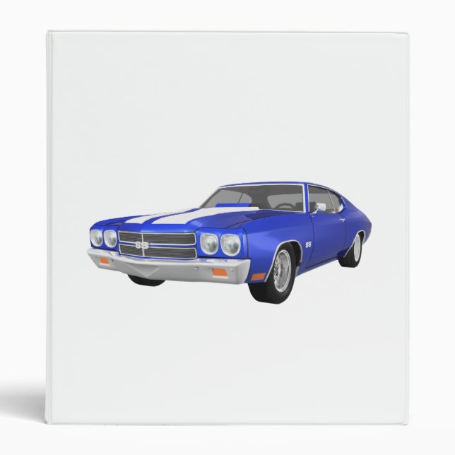 1970 Chevelle Muscle Car : Fini Bleu : Classeur (Devant)
