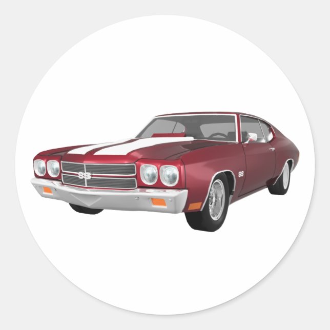 1970 Chevelle SS: Candy Apple Finish: Classic Round Sticker (Front)