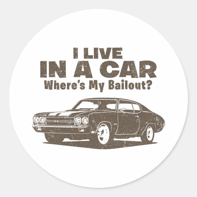 1970 Chevrolet Chevelle SS 454 Classic Round Sticker (Front)